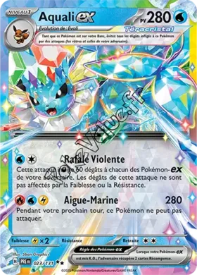 Carte Pokémon Aquali ex  n°023 de la série Évolutions Prismatiques