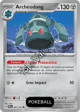 Carte Pokémon Archéodong Pokeball n°067 de la série Évolutions Prismatiques