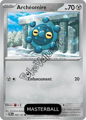 Carte Pokémon Archéomire Masterball n°066 de la série Évolutions Prismatiques