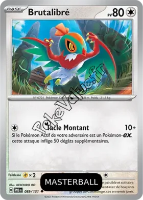Carte Pokémon Brutalibré Masterball n°089 de la série Évolutions Prismatiques