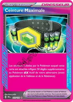 Carte Pokémon Ceinture Maximale n°117 de la série Évolutions Prismatiques