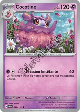 Carte Pokémon Cocotine  n°039 de la série Évolutions Prismatiques