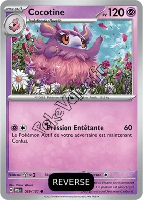 Carte Pokémon Cocotine  Reverse n°039 de la série Évolutions Prismatiques