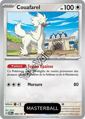 Carte Pokémon Couafarel  Masterball n°088 de la série Évolutions Prismatiques