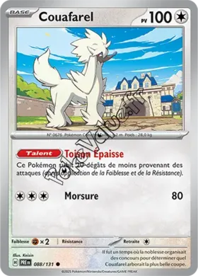 Carte Pokémon Couafarel  n°088 de la série Évolutions Prismatiques