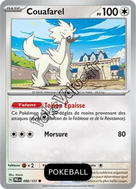 Carte Pokémon Couafarel  Pokeball n°088 de la série Évolutions Prismatiques