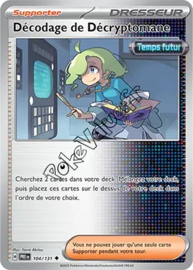 Carte Pokémon Décodage de Décryptomane n°104 de la série Évolutions Prismatiques