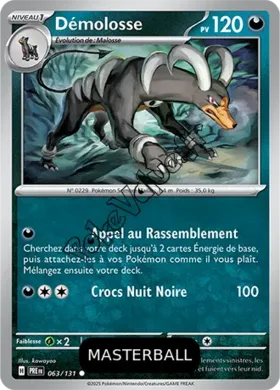Carte Pokémon Démolosse Masterball n°063 de la série Évolutions Prismatiques