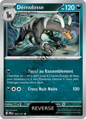 Carte Pokémon Démolosse Reverse n°063 de la série Évolutions Prismatiques