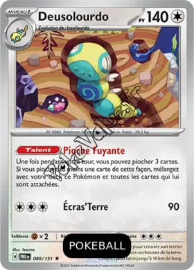 Carte Pokémon Deusolourdo  Pokeball n°080 de la série Évolutions Prismatiques