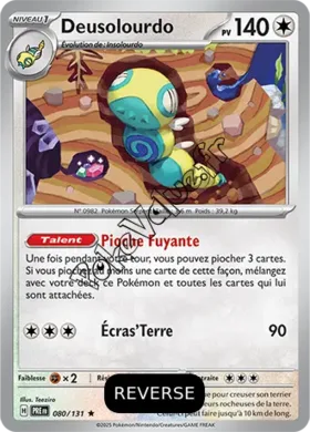 Carte Pokémon Deusolourdo  Reverse n°080 de la série Évolutions Prismatiques