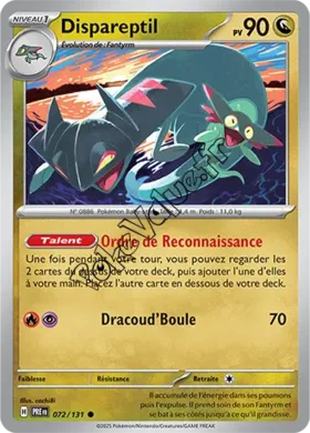 Carte Pokémon Dispareptil  n°072 de la série Évolutions Prismatiques