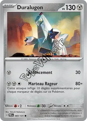 Carte Pokémon Duralugon  n°069 de la série Évolutions Prismatiques