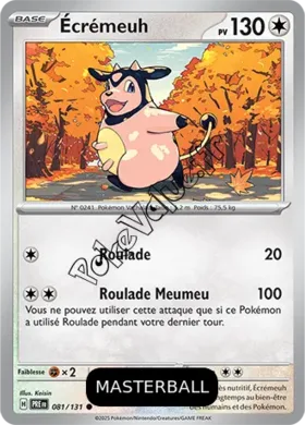 Carte Pokémon Écrêmeuh Masterball n°081 de la série Évolutions Prismatiques
