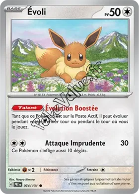 Carte Pokémon Évoli n°074 de la série Évolutions Prismatiques