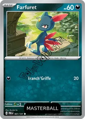 Carte Pokémon Farfuret  Masterball n°061 de la série Évolutions Prismatiques