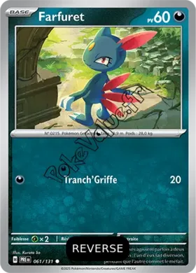 Carte Pokémon Farfuret  Reverse n°061 de la série Évolutions Prismatiques