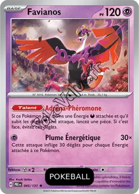 Carte Pokémon Favianos  Pokeball n°045 de la série Évolutions Prismatiques