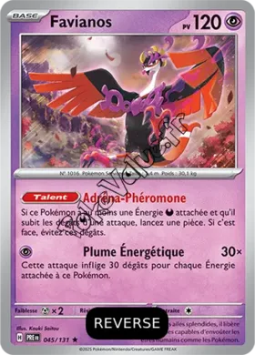 Carte Pokémon Favianos  Reverse n°045 de la série Évolutions Prismatiques