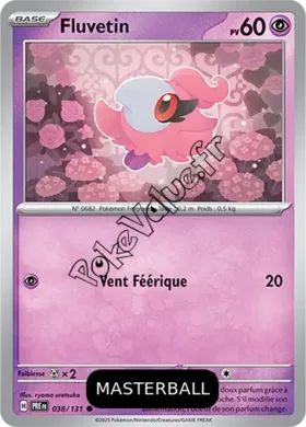 Carte Pokémon Fluvetin  Masterball n°038 de la série Évolutions Prismatiques