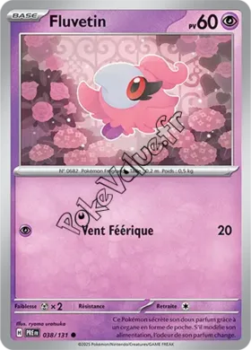 Carte Pokémon Fluvetin  n°038 de la série Évolutions Prismatiques