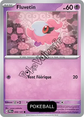 Carte Pokémon Fluvetin  Pokeball n°038 de la série Évolutions Prismatiques