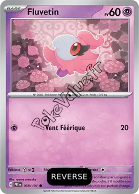 Carte Pokémon Fluvetin  Reverse n°038 de la série Évolutions Prismatiques