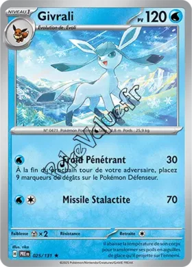 Carte Pokémon Givrali  n°025 de la série Évolutions Prismatiques