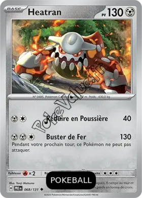 Carte Pokémon Heatran  Pokeball n°068 de la série Évolutions Prismatiques