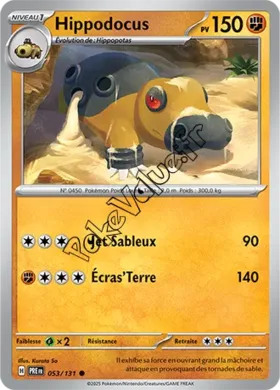Carte Pokémon Hippodocus  n°053 de la série Évolutions Prismatiques