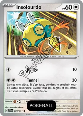 Carte Pokémon Insolourdo  Pokeball n°079 de la série Évolutions Prismatiques
