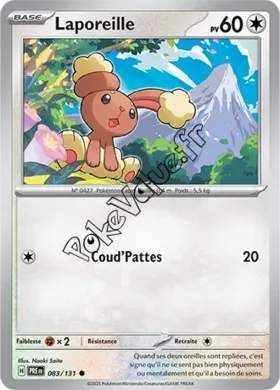 Carte Pokémon Laporeille  n°083 de la série Évolutions Prismatiques