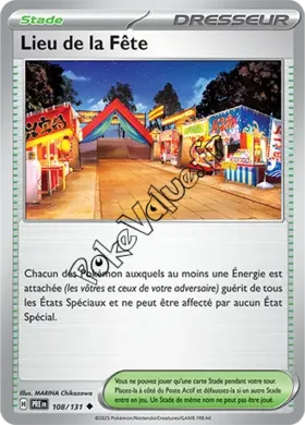 Carte Pokémon Lieu de la Fête n°108 de la série Évolutions Prismatiques