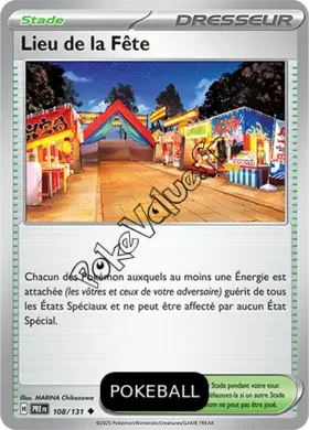 Carte Pokémon Lieu de la Fête Pokeball n°108 de la série Évolutions Prismatiques