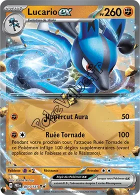 Carte Pokémon Lucario ex  n°051 de la série Évolutions Prismatiques