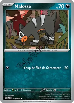 Carte Pokémon Malosse  n°062 de la série Évolutions Prismatiques