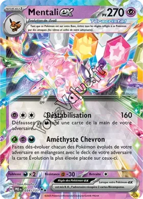 Carte Pokémon Mentali ex  n°034 de la série Évolutions Prismatiques