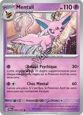 Carte Pokémon Mentali  n°033 de la série Évolutions Prismatiques