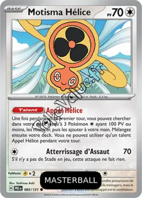 Carte Pokémon Motisma Hélice Masterball n°085 de la série Évolutions Prismatiques