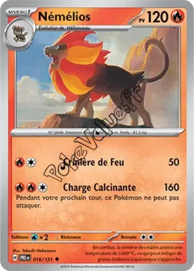 Carte Pokémon Némélios n°016 de la série Évolutions Prismatiques
