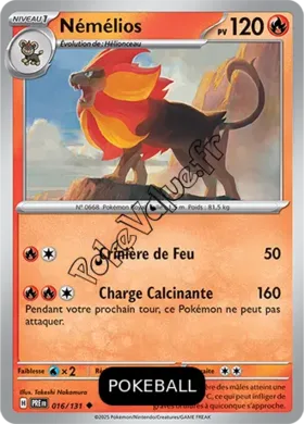 Carte Pokémon Némélios Pokeball n°016 de la série Évolutions Prismatiques