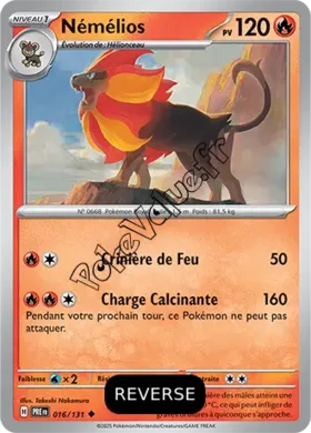 Carte Pokémon Némélios Reverse n°016 de la série Évolutions Prismatiques