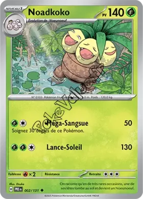 Carte Pokémon Noadkoko  n°002 de la série Évolutions Prismatiques