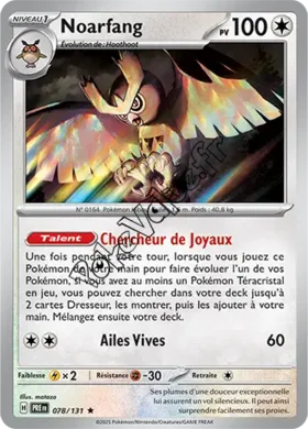 Carte Pokémon Noarfang  n°078 de la série Évolutions Prismatiques