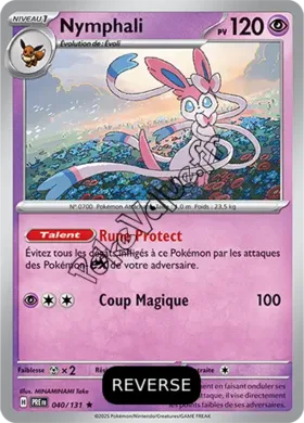 Carte Pokémon Nymphali  Reverse n°040 de la série Évolutions Prismatiques