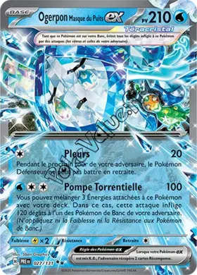 Carte Pokémon Ogerpon Masque du Puits ex  n°027 de la série Évolutions Prismatiques