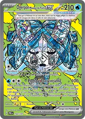 Carte Pokémon Ogerpon Masque du Puits ex  n°152 de la série Évolutions Prismatiques