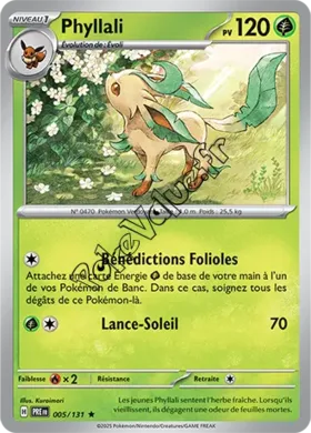 Carte Pokémon Phyllali  n°005 de la série Évolutions Prismatiques
