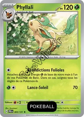 Carte Pokémon Phyllali  Pokeball n°005 de la série Évolutions Prismatiques