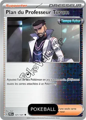 Carte Pokémon Plan du Professeur Turum Pokeball n°121 de la série Évolutions Prismatiques